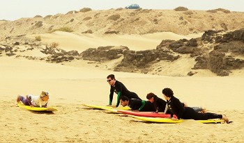 Surfen Lernen in kleiner Gruppe